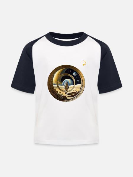 FENSTER ZUM WELTRAUM - Kinder Baseball T-Shirt - Weiß/Navy
