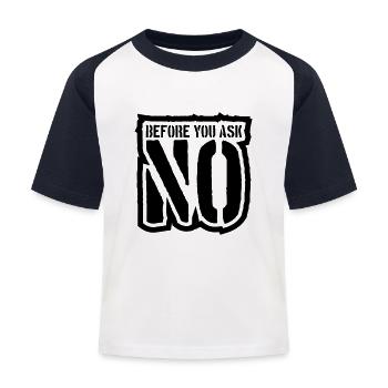 Saying logo no - Kids' Baseball T-Shirt - white/navy - Front