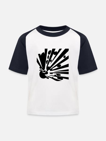 Explosive - Kinder Baseball T-Shirt - Weiß/Navy