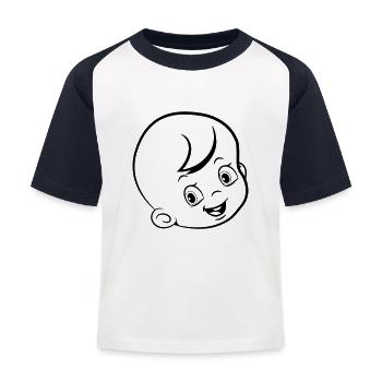 Happy baby laughing with shining eyes - Kids' Baseball T-Shirt - white/navy - Front