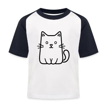 kitten - Kids' Baseball T-Shirt - white/navy - Front