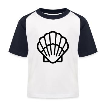 Shell - Kids' Baseball T-Shirt - white/navy - Front