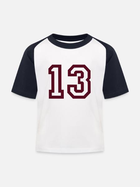13 Collegestyle - Kinder Baseball T-Shirt - Weiß/Navy