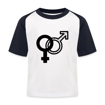 mâleandfemale - T-shirt baseball Enfant - blanc/marine - Devant