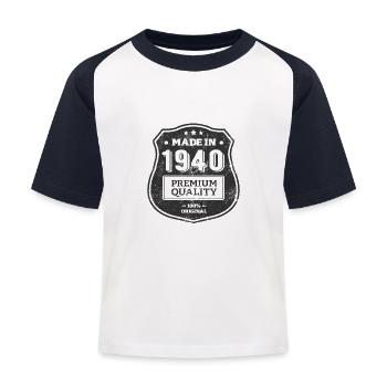 MADE IN 1940 - T-shirt baseball Enfant - blanc/marine - Devant