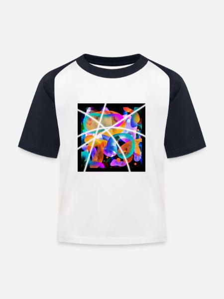 Abstrakte Farbe - Kinder Baseball T-Shirt - Weiß/Navy