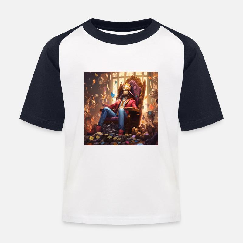 king - Kinder Baseball T-Shirt - Weiß/Navy