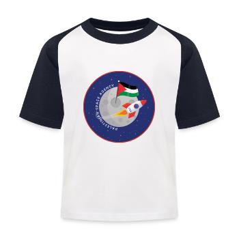 Palestinian Space Agency - Kids' Baseball T-Shirt - white/navy - Front