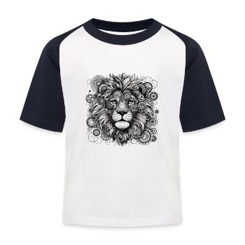 Lion steampunk - T-shirt baseball Enfant - blanc/marine - Devant