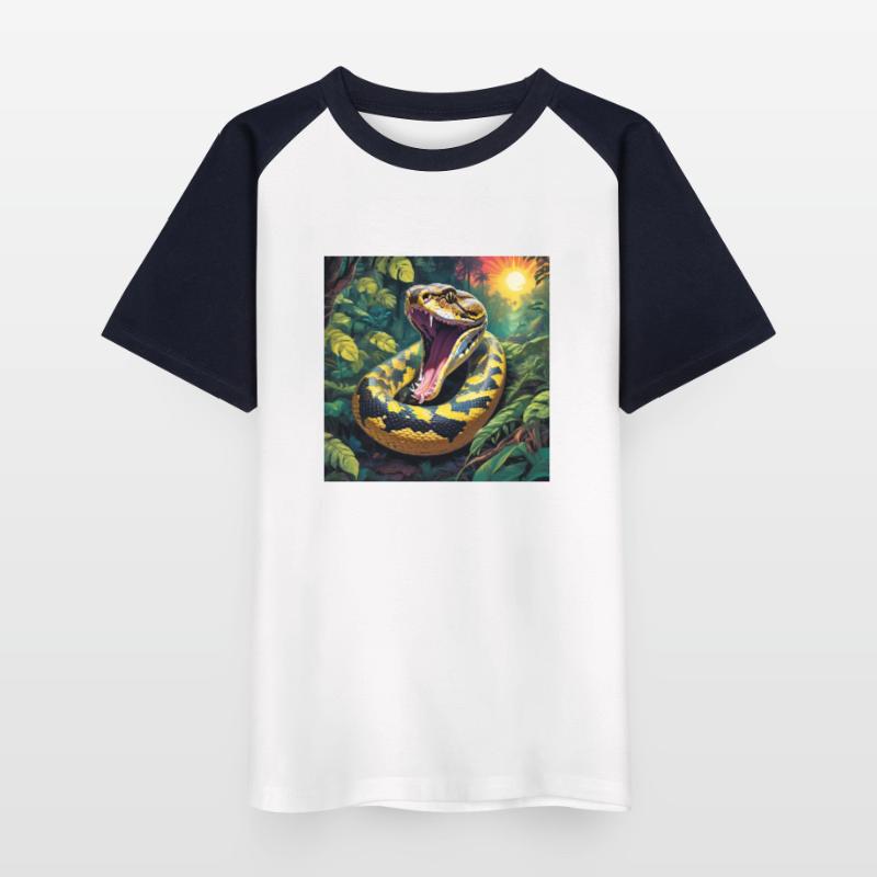 Serpent python T-shirt baseball Enfant