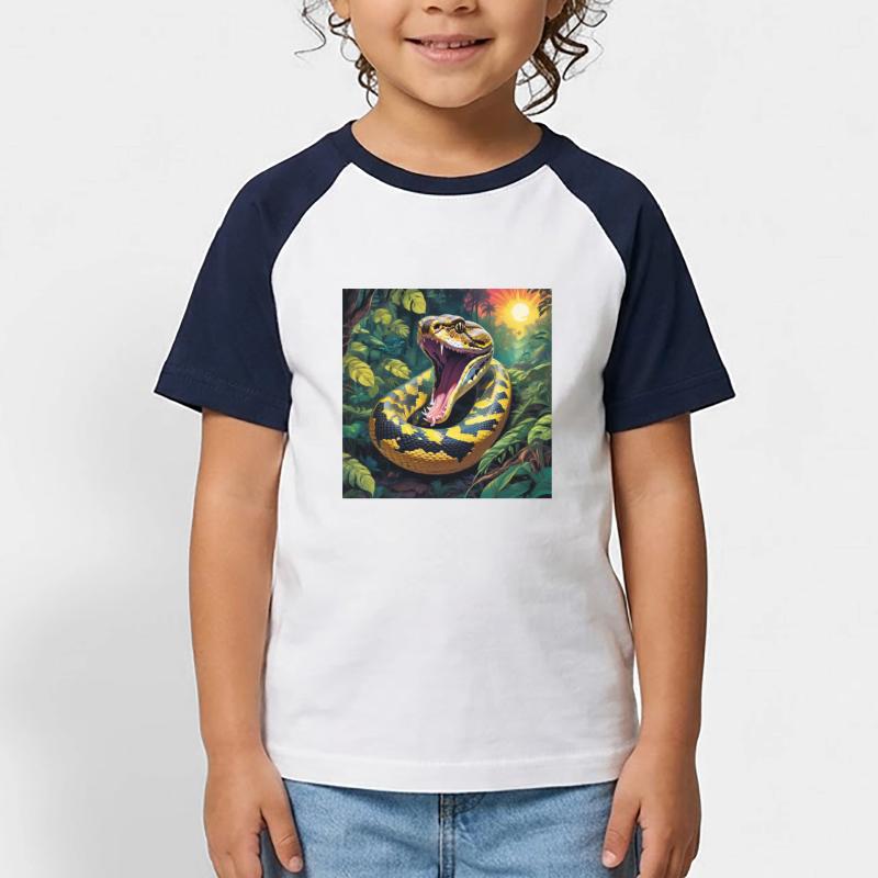 Serpent python T-shirt baseball Enfant