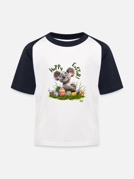 Frohe Ostern - Kinder Baseball T-Shirt - Weiß/Navy