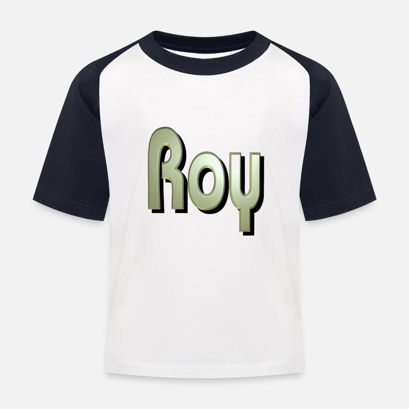 roy2 - Kinder Baseball T-Shirt - Weiß/Navy