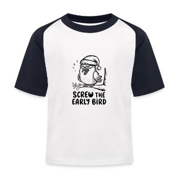 Le lève-tôt peut m’emmener - T-shirt baseball Enfant - blanc/marine - Devant