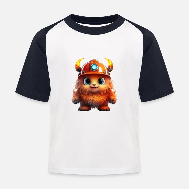 Fusselchen "Daniel" - Kinder Baseball T-Shirt - Weiß/Navy