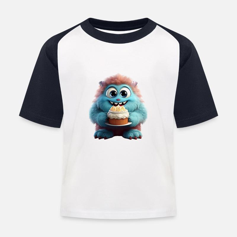Fusselchen "Micha" - Kinder Baseball T-Shirt - Weiß/Navy