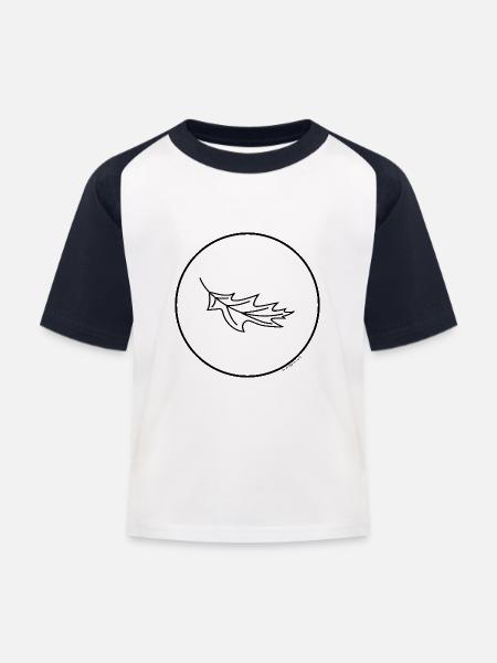Herbst-Blatt - Kinder Baseball T-Shirt - Weiß/Navy