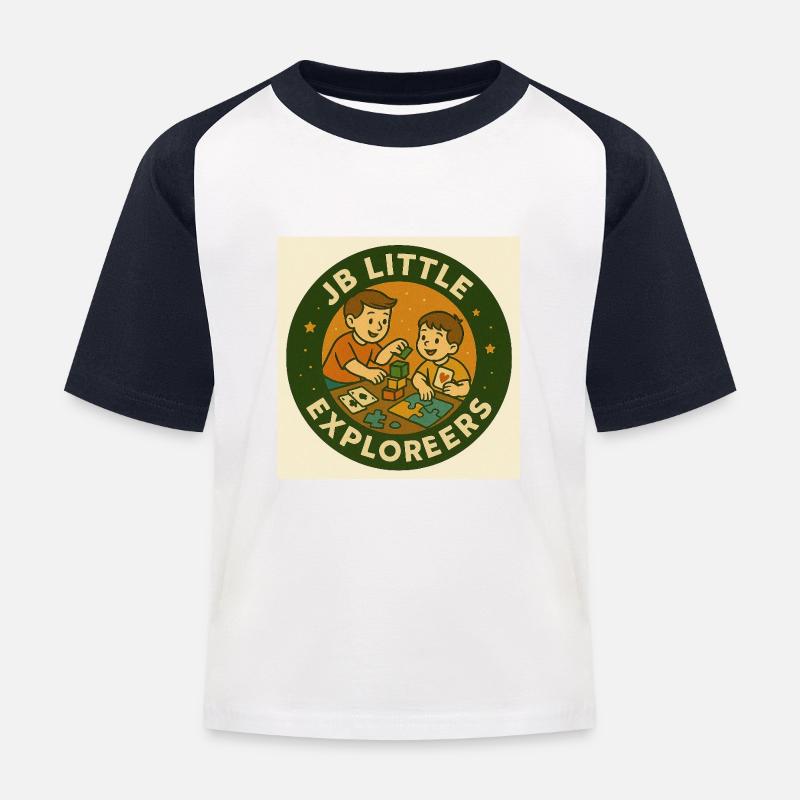 JB Little Table Game Explorers - Kinder Baseball T-Shirt - Weiß/Navy