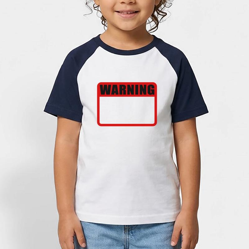 Warning Shield Warning Warning Shield Vector Kids' Baseball T-Shirt