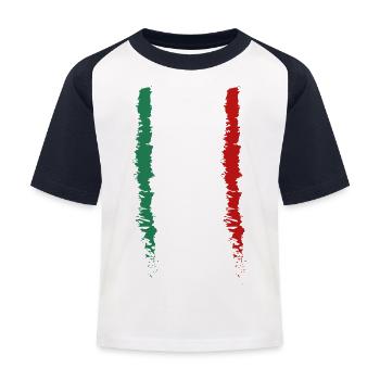 Italian Strips - Kids' Baseball T-Shirt - white/navy - Front