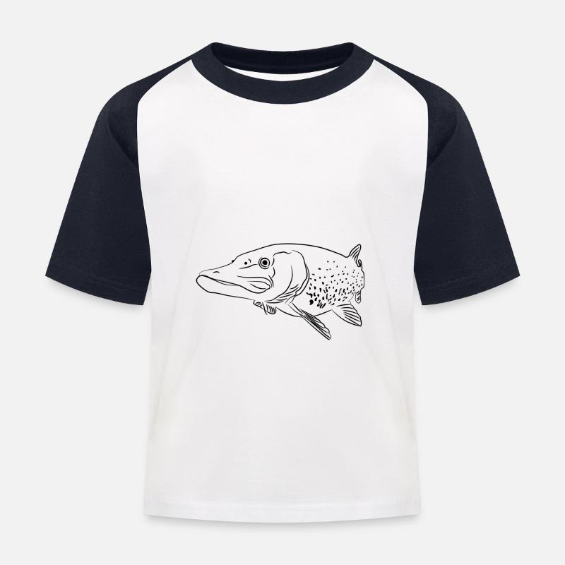 Pike linear - Kids' Baseball T-Shirt - white/navy