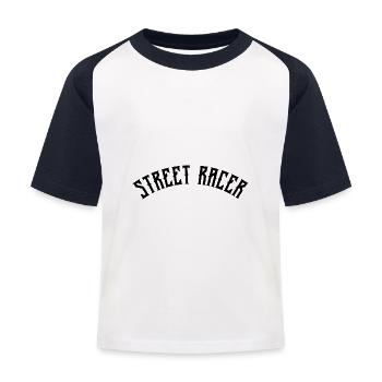 Coureur de rue - T-shirt baseball Enfant - blanc/marine - Devant