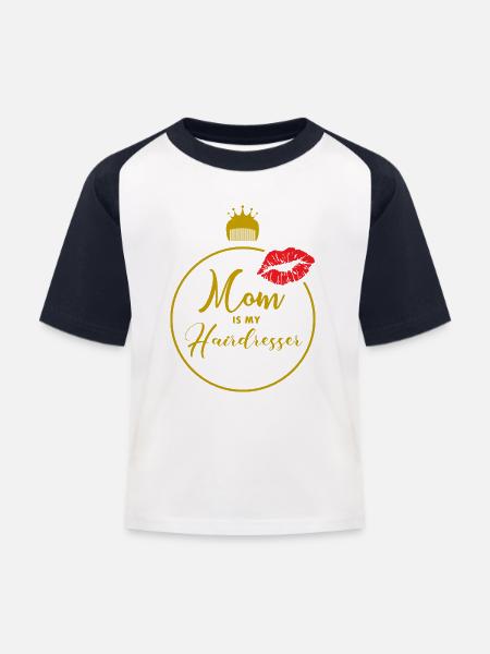 Haarschnitt von mama - Kinder Baseball T-Shirt - Weiß/Navy