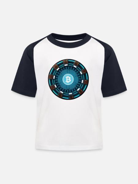 Bitcoin-Reaktor - Kinder Baseball T-Shirt - Weiß/Navy