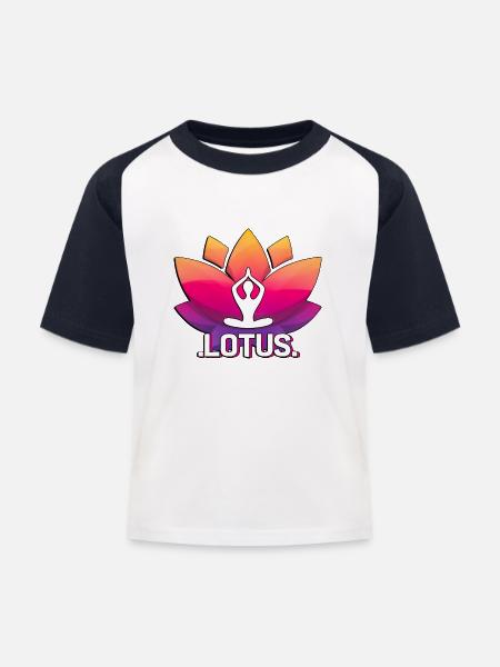 .Lotus. - Kinder Baseball T-Shirt - Weiß/Navy