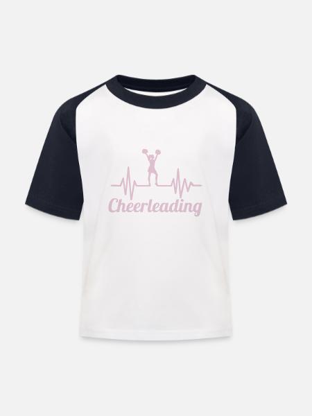 Cheerleading - Kinder Baseball T-Shirt - Weiß/Navy