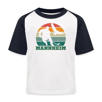Mannheim, meine Stadt! - Kinder Baseball T-Shirt - Weiß/Navy - Vorne