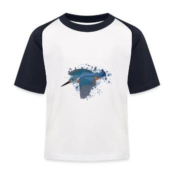 Eisvogel Gartenvogel Singvogel Biologe Vogel - Kinder Baseball T-Shirt - Weiß/Navy - Vorne