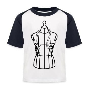 Mannequin tailleur avec bande de masse - T-shirt baseball Enfant - blanc/marine - Devant