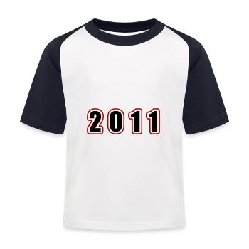 2011 Jahr Geburtstag - Kinder Baseball T-Shirt - Weiß/Navy - Vorne