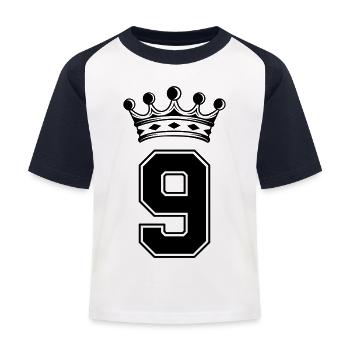 9 krone - Kinder Baseball T-Shirt - Weiß/Navy - Vorne