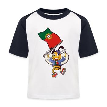 Portuguese bee - Kids' Baseball T-Shirt - white/navy - Front