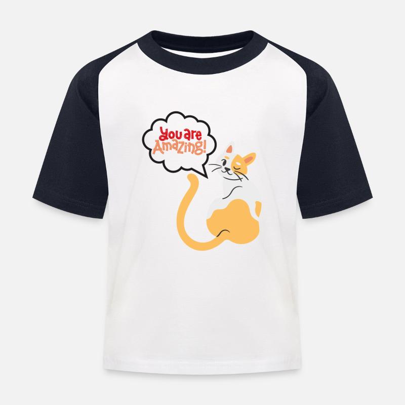 Verblüffend - Kinder Baseball T-Shirt - Weiß/Navy