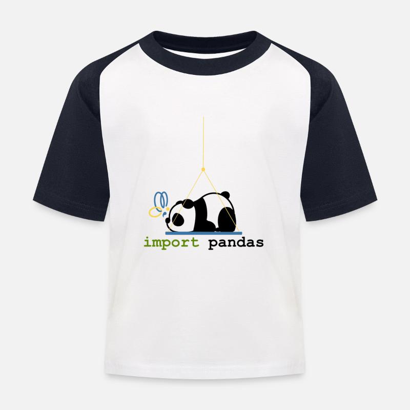 Python Jokes Import Pandas Programming - Kids' Baseball T-Shirt - white/navy