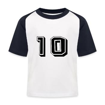 10 ANS. 10e ANNIVERSAIRE. ANNIVERSAIRE 10 ANS. 10 - T-shirt baseball Enfant - blanc/marine - Devant