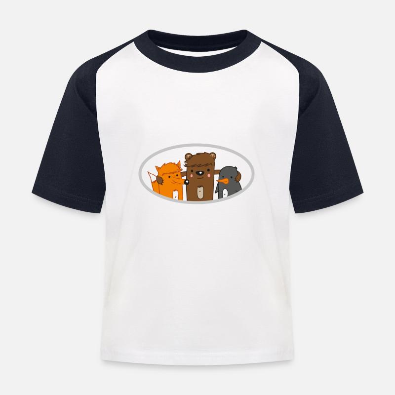 3 Freunde - Kinder Baseball T-Shirt - Weiß/Navy