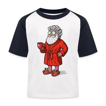 Santa Claus Spa - Kinder Baseball T-Shirt - Weiß/Navy - Vorne