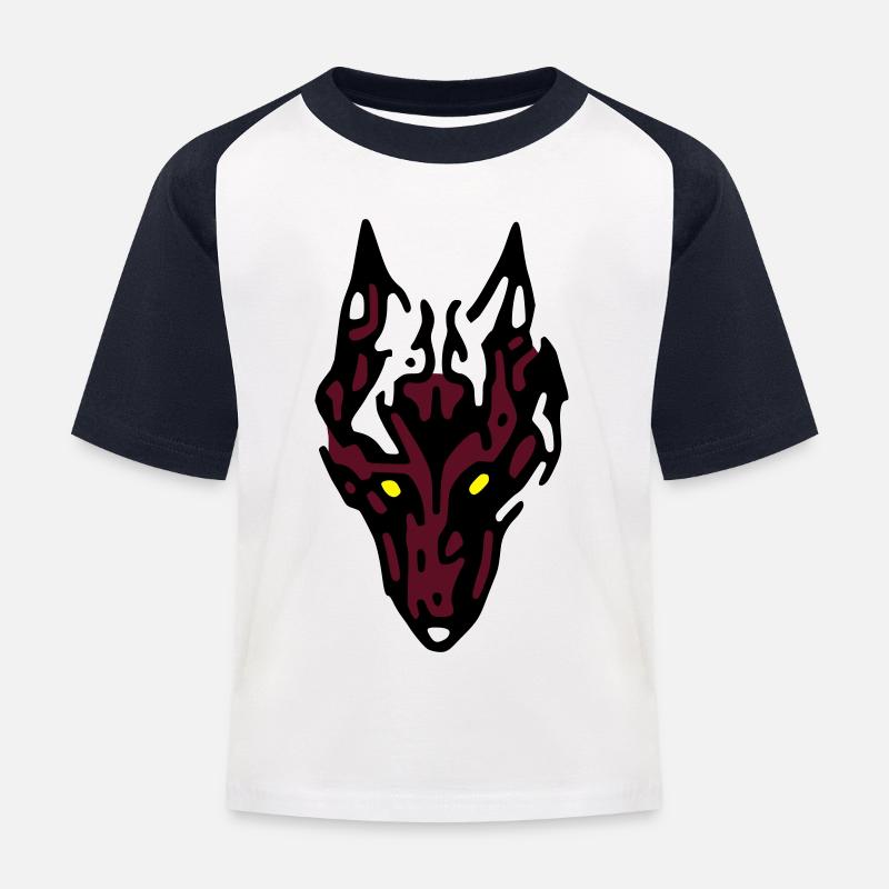 wolf - T-shirt baseball Enfant - blanc/marine