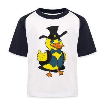 Mr. Duckling - Kids' Baseball T-Shirt - white/navy - Front