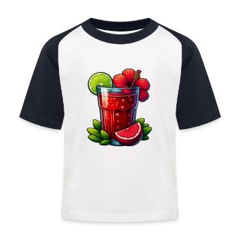 Chill - Kinder Baseball T-Shirt - Weiß/Navy - Vorne