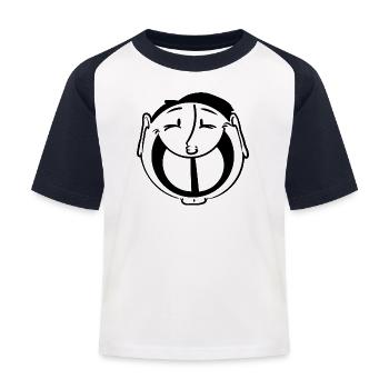 Grand sourire - T-shirt baseball Enfant - blanc/marine - Devant
