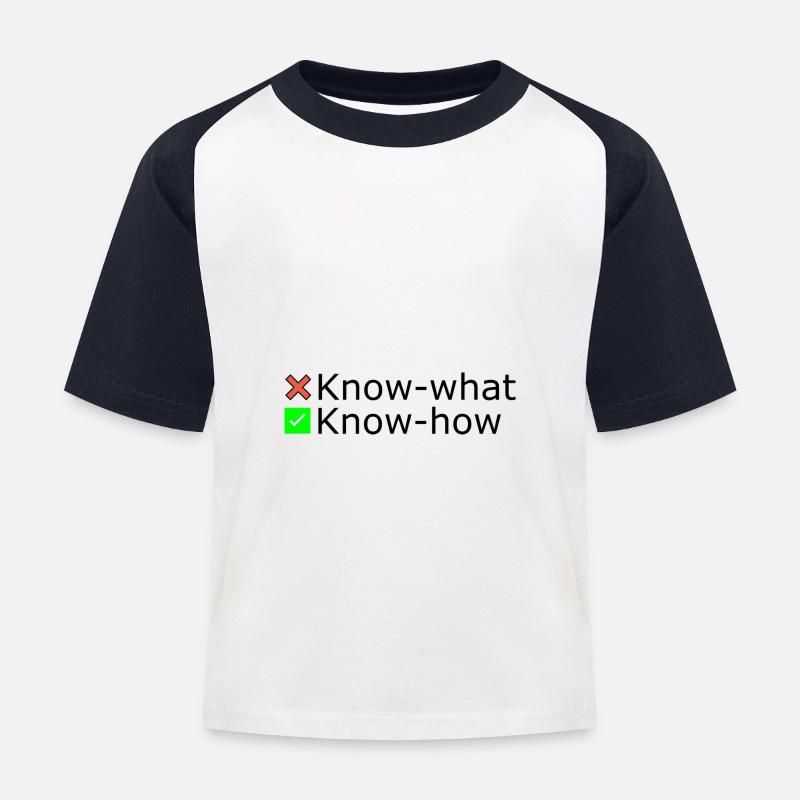 Know-how - Kinder Baseball T-Shirt - Weiß/Navy