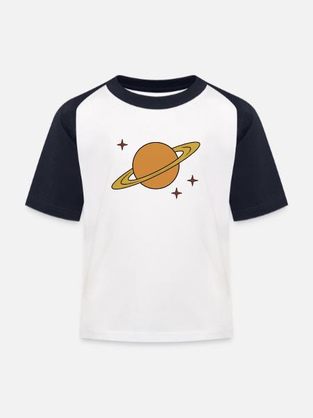 Kosmos - Kinder Baseball T-Shirt - Weiß/Navy