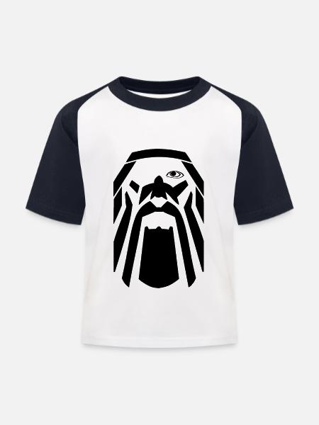 Odin - Kinder Baseball T-Shirt - Weiß/Navy