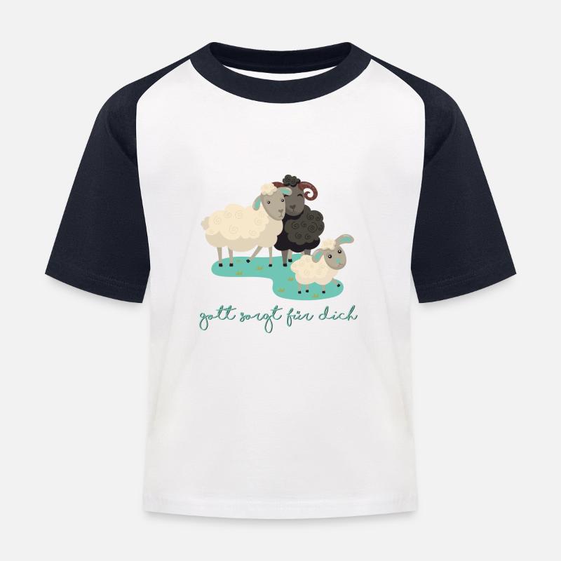 Dieu prend soin de vous - T-shirt baseball Enfant - blanc/marine