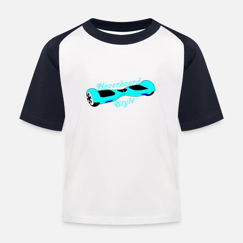 Hoverboard - Kinder Baseball T-Shirt - Weiß/Navy
